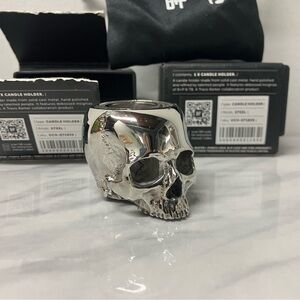 2 Buster + Punch Travis Barker Candle Holder 2.25" x 1.5" Solid Steel Skull 1 lb